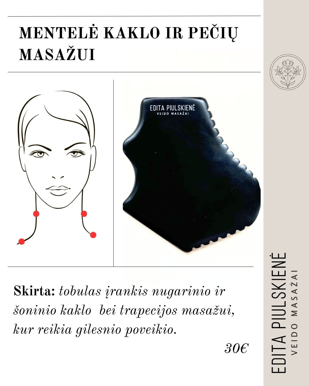 MENTELĖ KAKLO IR PEČIŲ JUOSTAI